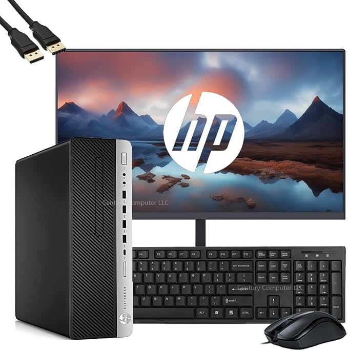 HP EliteDesk 800 G3 SFF Desktop Computer with 21.5″” FHD Monitor Bundle PC Set, Intel Core i5-6500 3.2GHz, 8GB RAM, 256GB SSD, Keyboard & Mouse, WiFi, Windows 11 Pro, Black (Renewed)